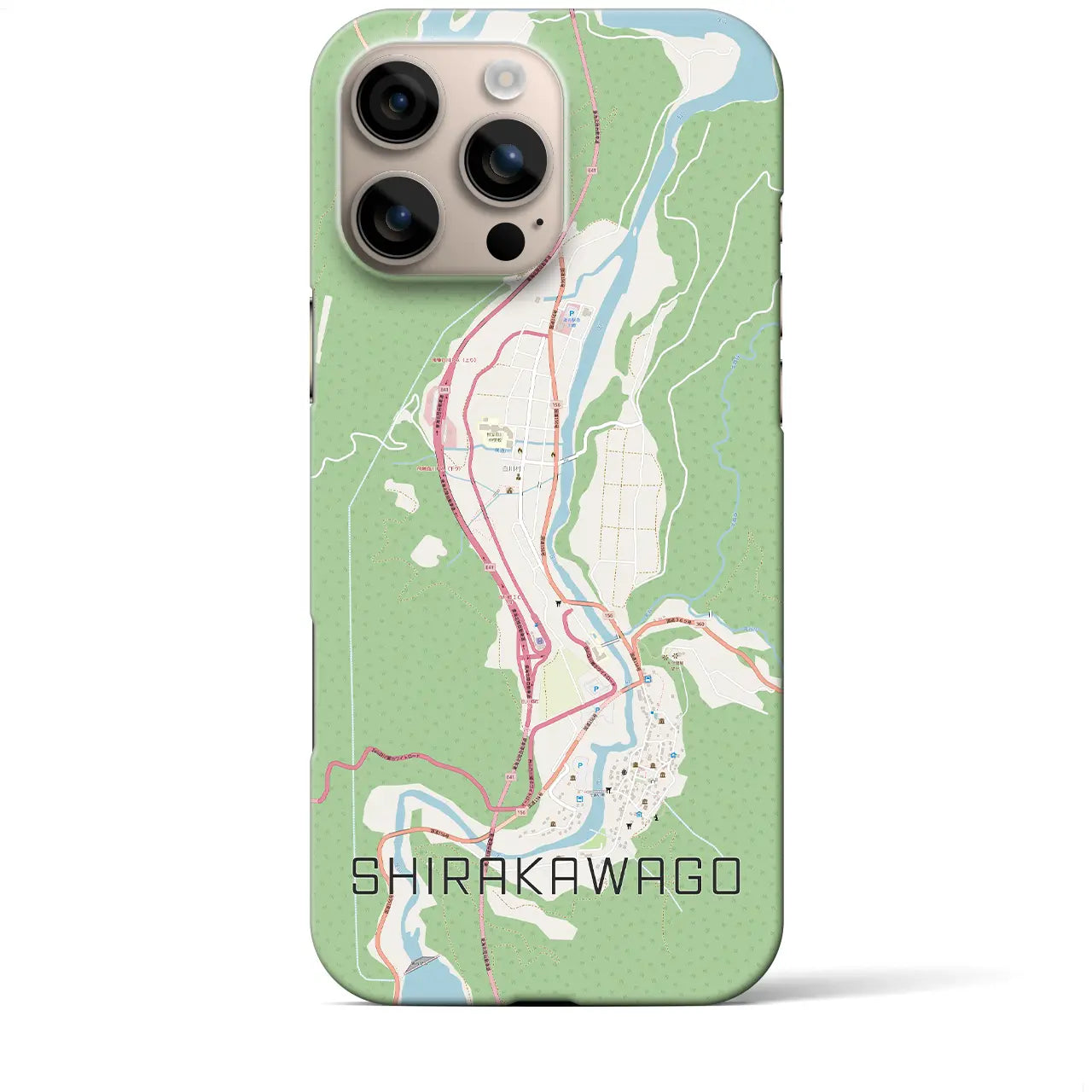 【白川郷(岐阜県)】地図柄iPhoneケース(バックカバータイプ)
