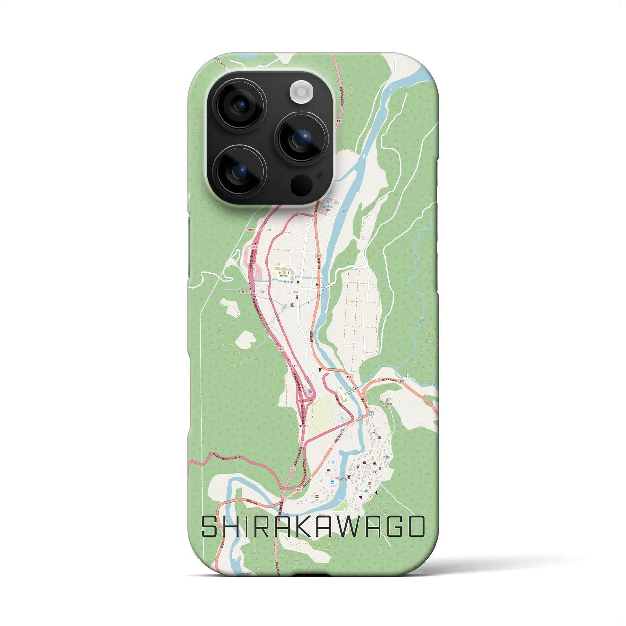 【白川郷(岐阜県)】地図柄iPhoneケース(バックカバータイプ)