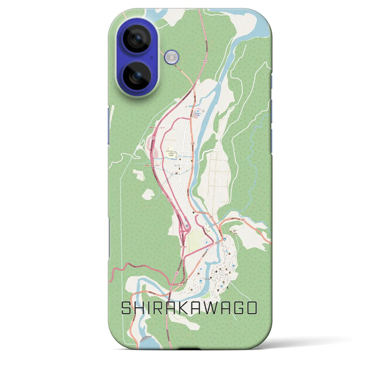 【白川郷(岐阜県)】地図柄iPhoneケース(バックカバータイプ)ナチュラル・iPhone 16 Pro Max 用