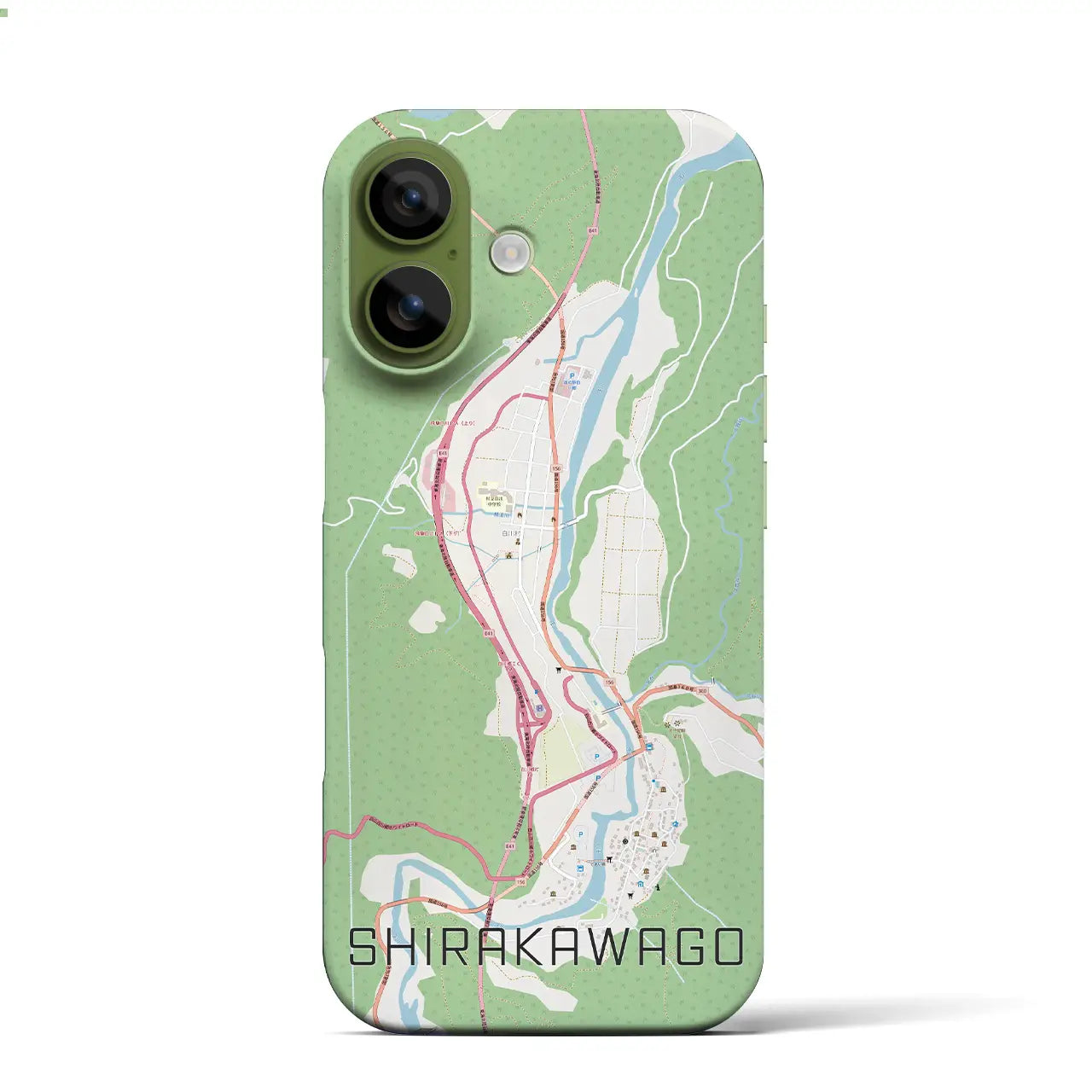 【白川郷(岐阜県)】地図柄iPhoneケース(バックカバータイプ)