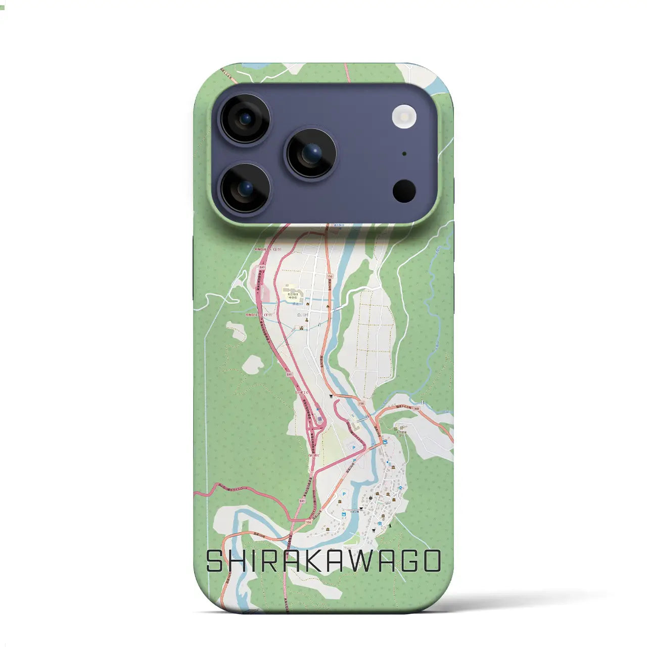 【白川郷(岐阜県)】地図柄iPhoneケース(バックカバータイプ)