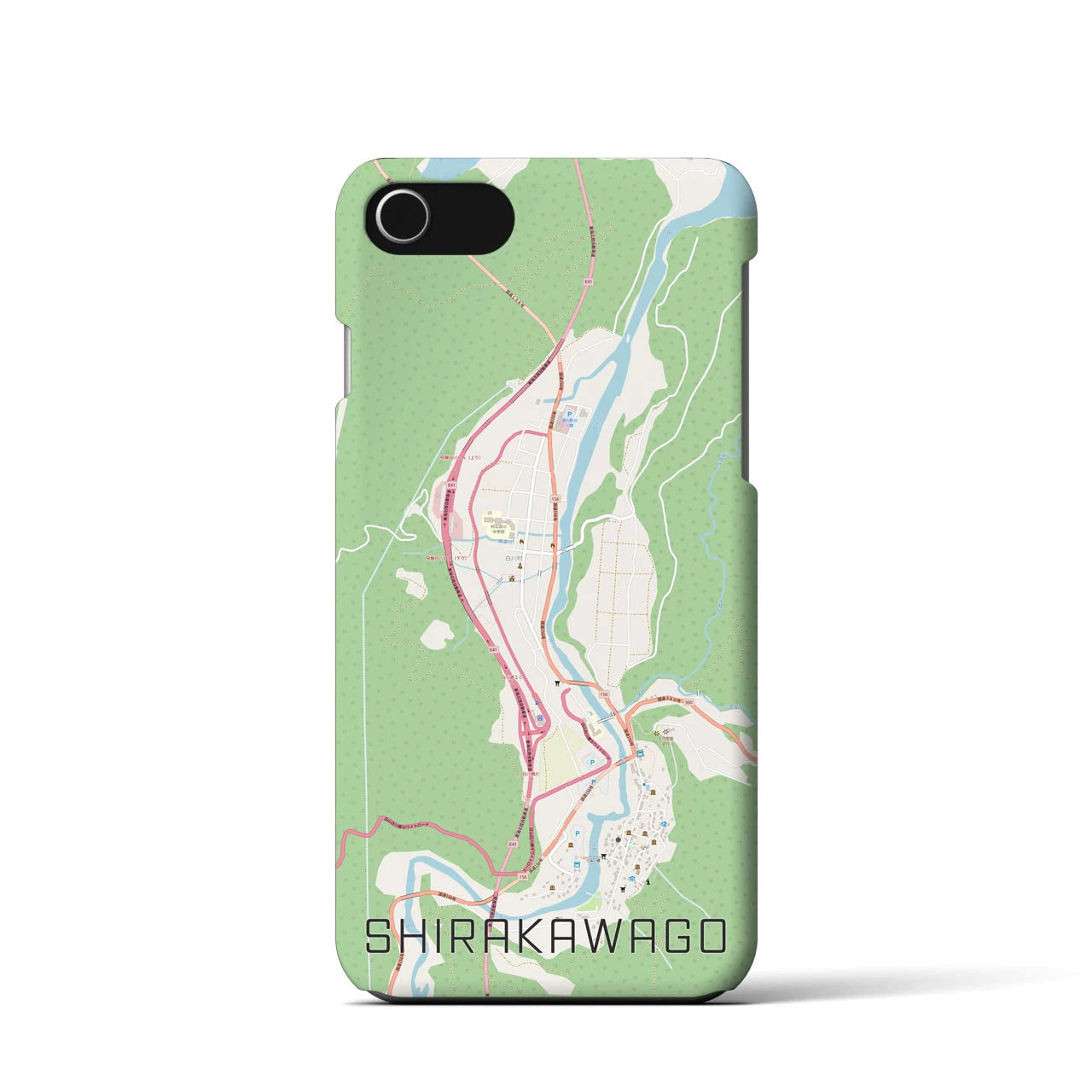 【白川郷(岐阜県)】地図柄iPhoneケース(バックカバータイプ)