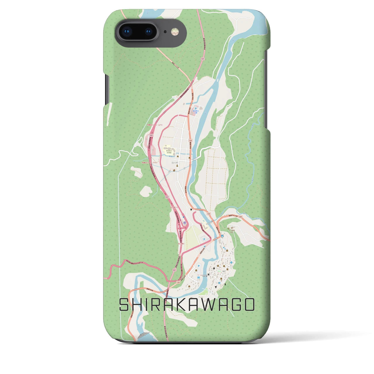 【白川郷(岐阜県)】地図柄iPhoneケース(バックカバータイプ)