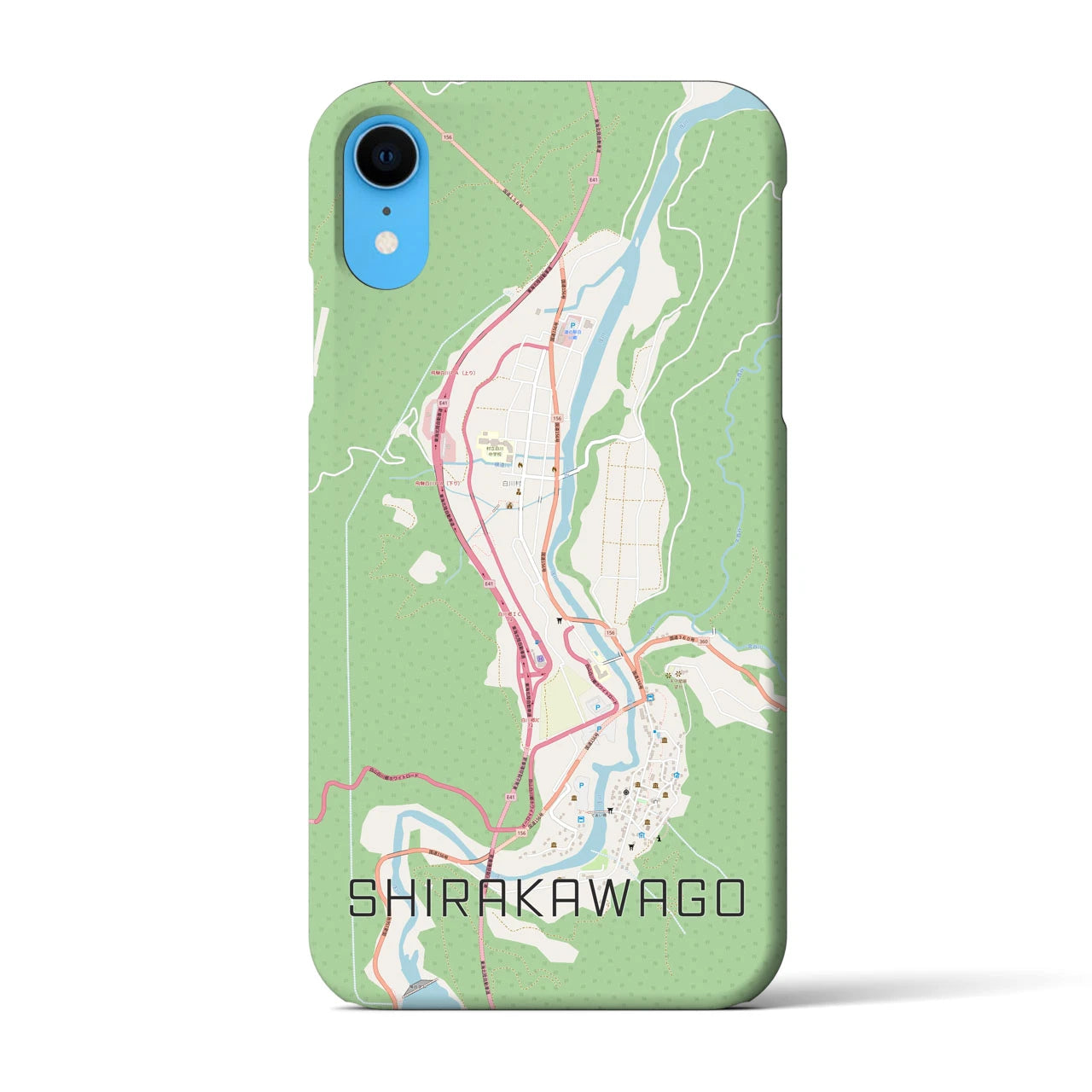 【白川郷(岐阜県)】地図柄iPhoneケース(バックカバータイプ)
