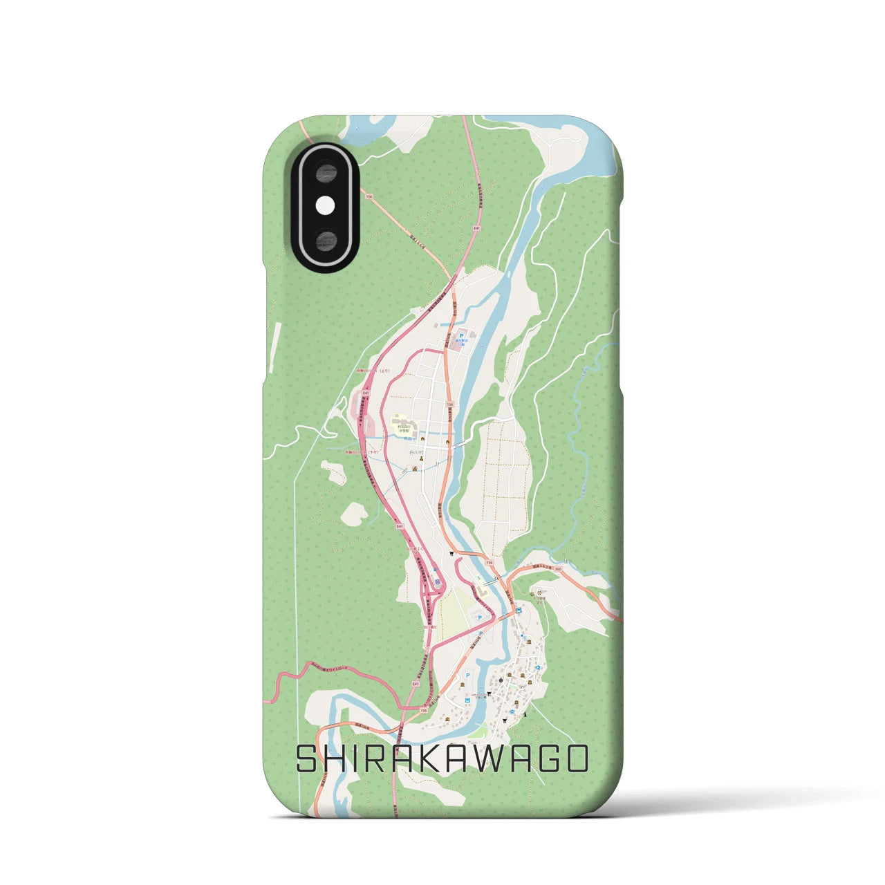 【白川郷(岐阜県)】地図柄iPhoneケース(バックカバータイプ)
