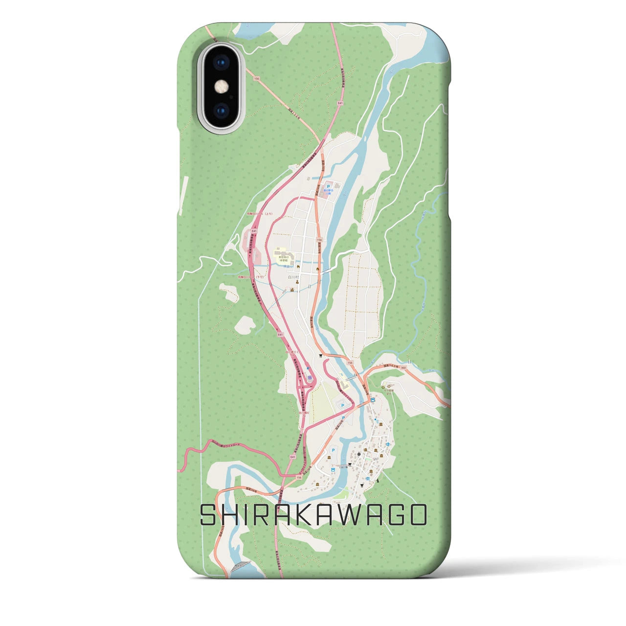 【白川郷(岐阜県)】地図柄iPhoneケース(バックカバータイプ)