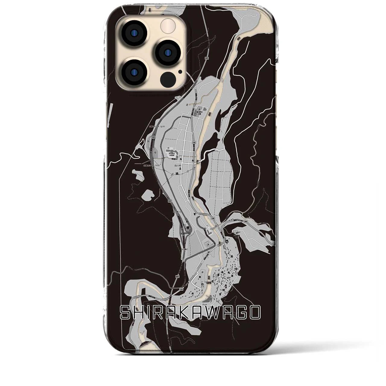 【白川郷(岐阜県)】地図柄iPhoneケース(クリアタイプ)