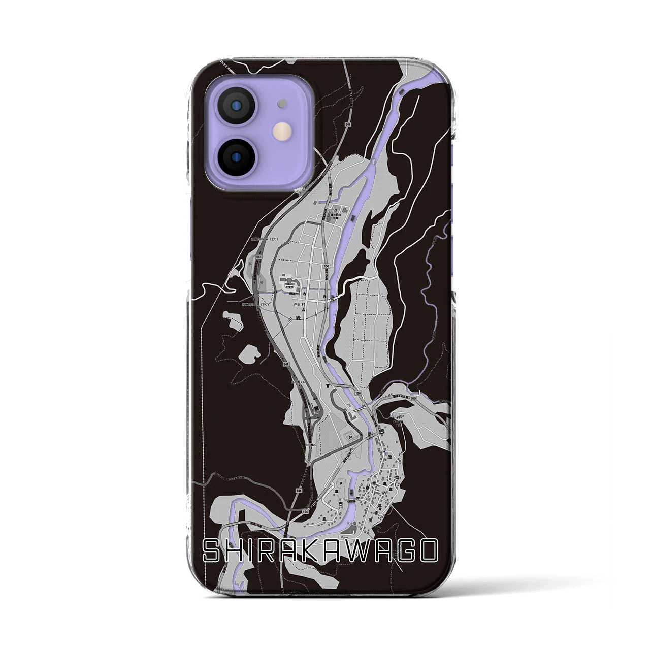 【白川郷(岐阜県)】地図柄iPhoneケース(クリアタイプ)