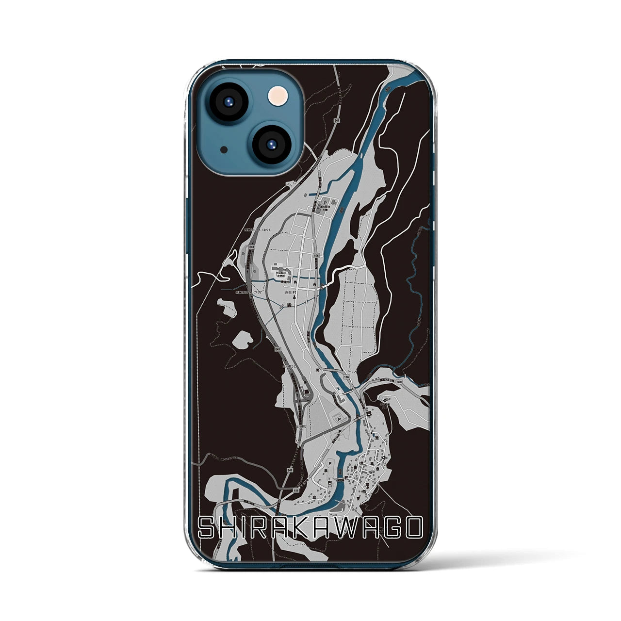 【白川郷(岐阜県)】地図柄iPhoneケース(クリアタイプ)