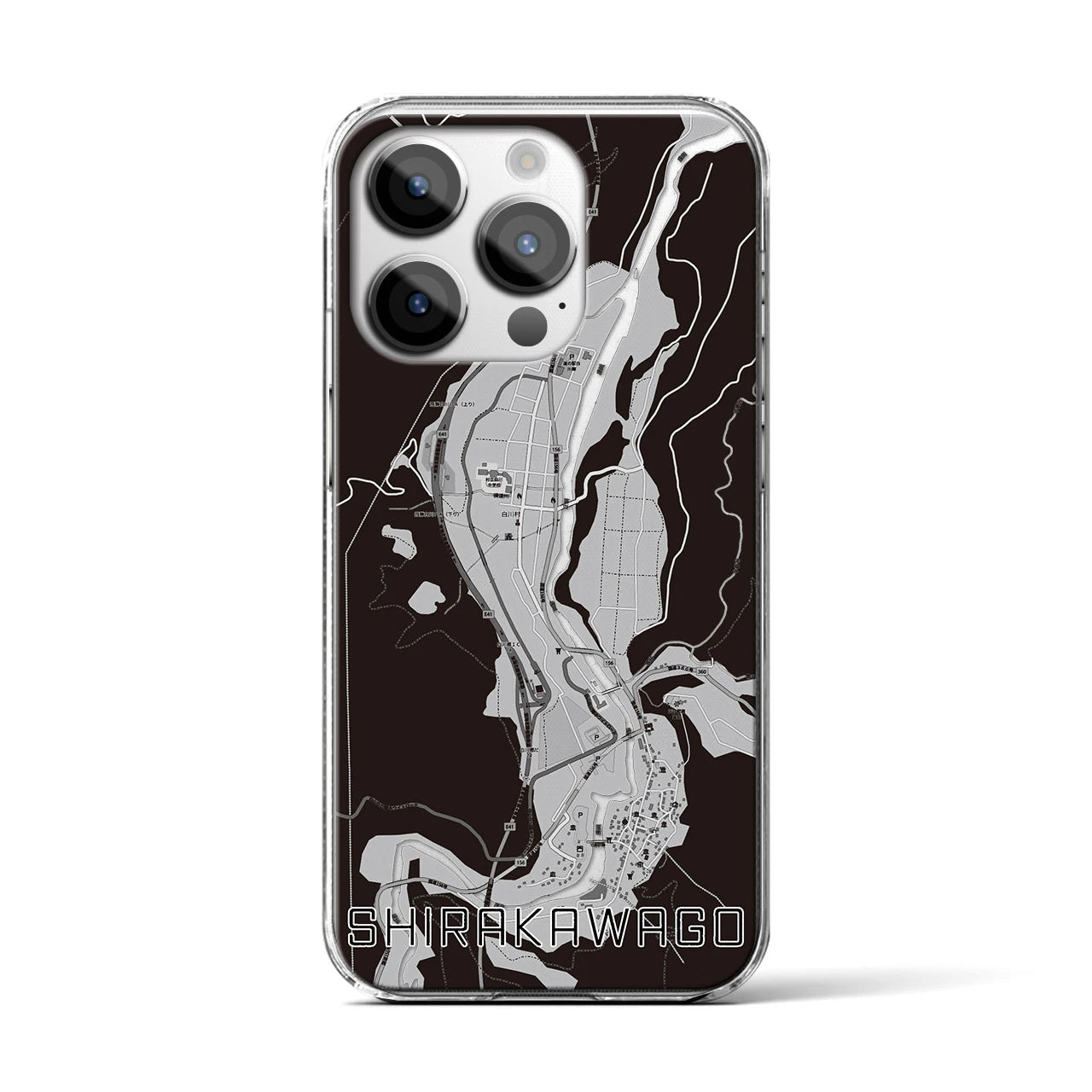 【白川郷(岐阜県)】地図柄iPhoneケース(クリアタイプ)