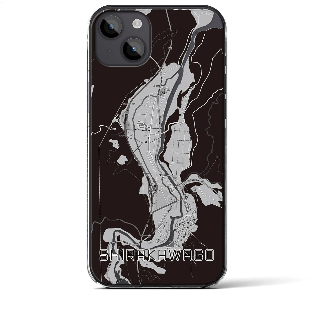 【白川郷(岐阜県)】地図柄iPhoneケース(クリアタイプ)