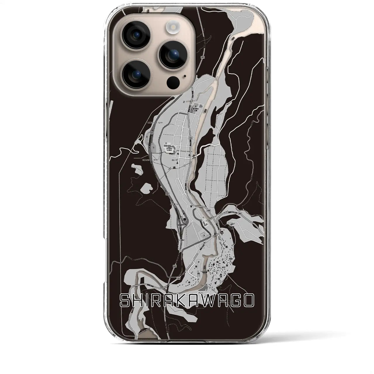 【白川郷(岐阜県)】地図柄iPhoneケース(クリアタイプ)