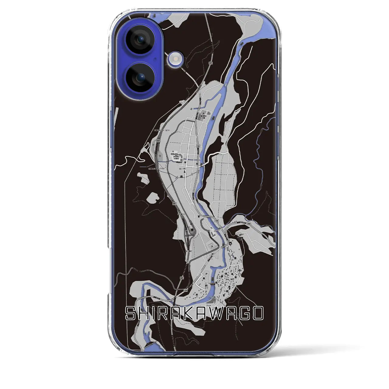 【白川郷(岐阜県)】地図柄iPhoneケース(クリアタイプ)