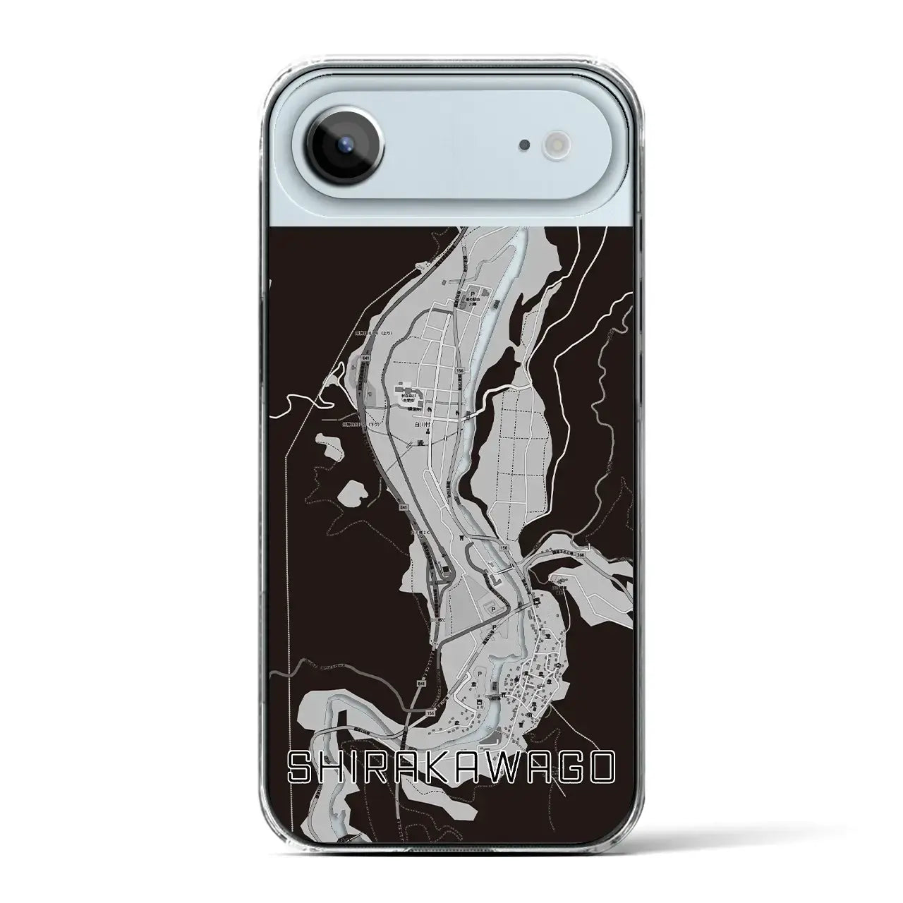 【白川郷(岐阜県)】地図柄iPhoneケース(クリアタイプ)