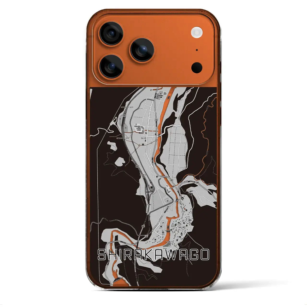 【白川郷(岐阜県)】地図柄iPhoneケース(クリアタイプ)