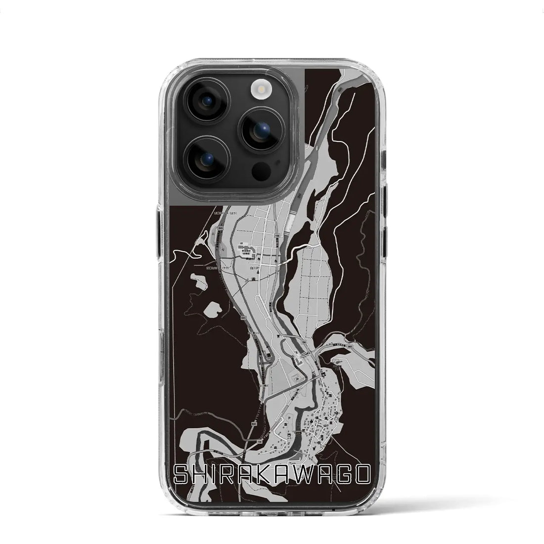 【白川郷(岐阜県)】地図柄iPhoneケース(MagSafeタイプ)