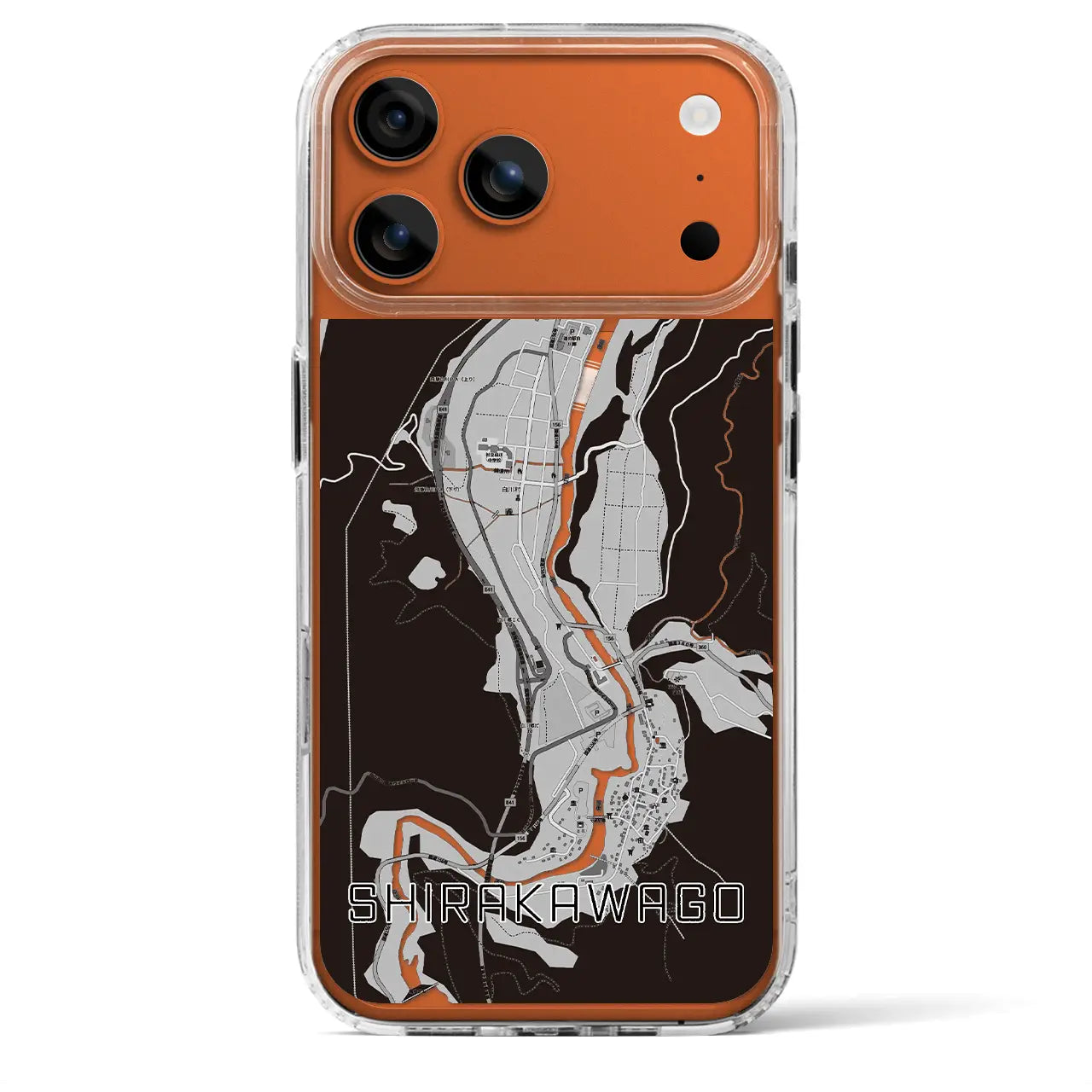 【白川郷(岐阜県)】地図柄iPhoneケース(MagSafeタイプ)