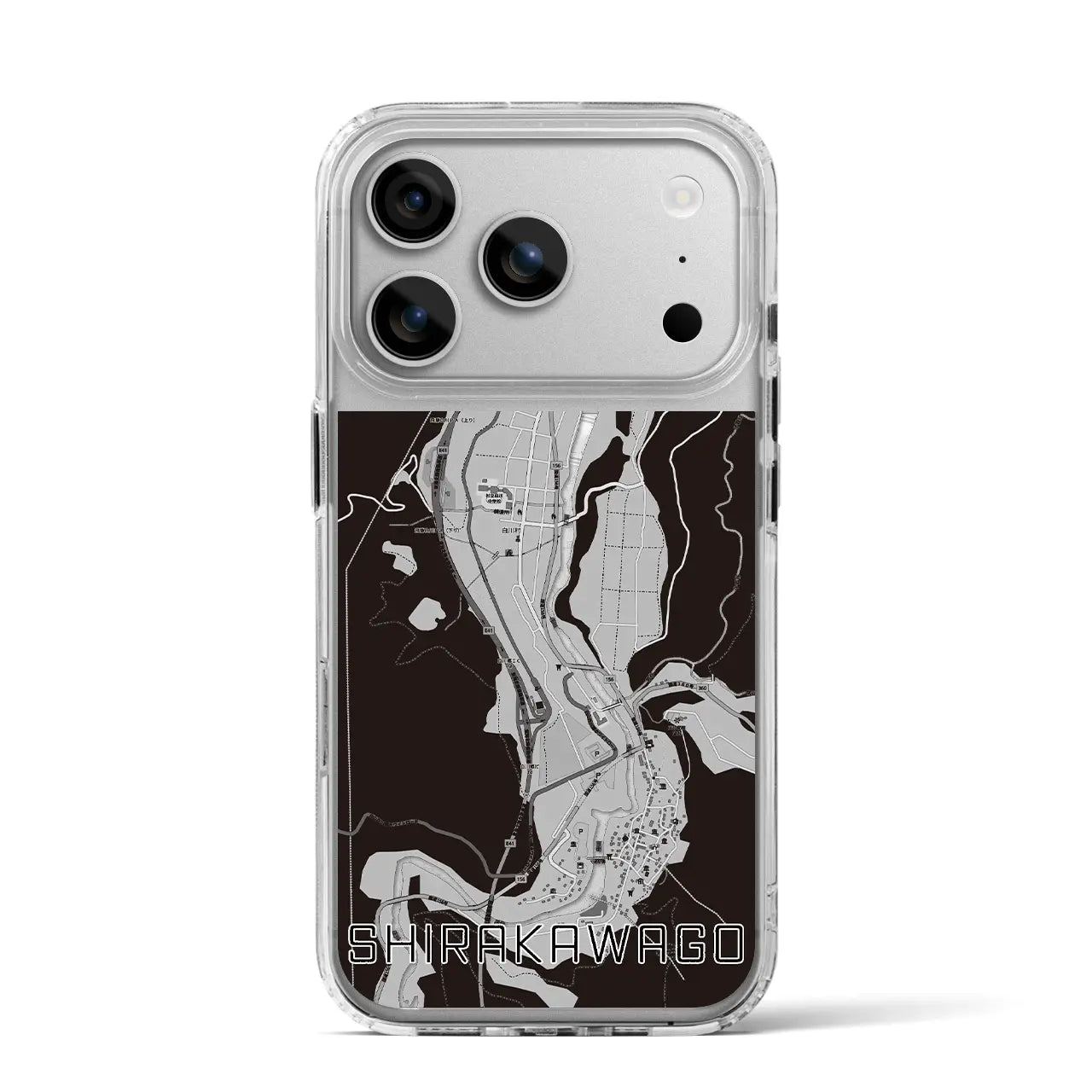 【白川郷(岐阜県)】地図柄iPhoneケース(MagSafeタイプ)