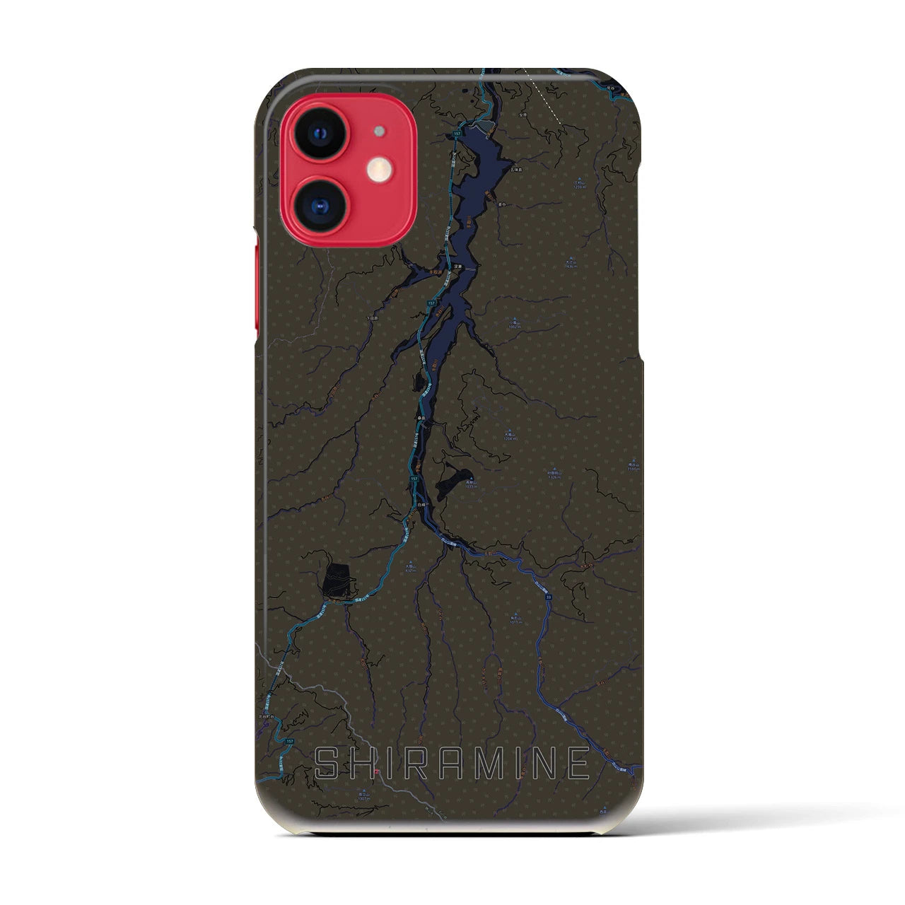 【白峰(石川県)】地図柄iPhoneケース(バックカバータイプ)