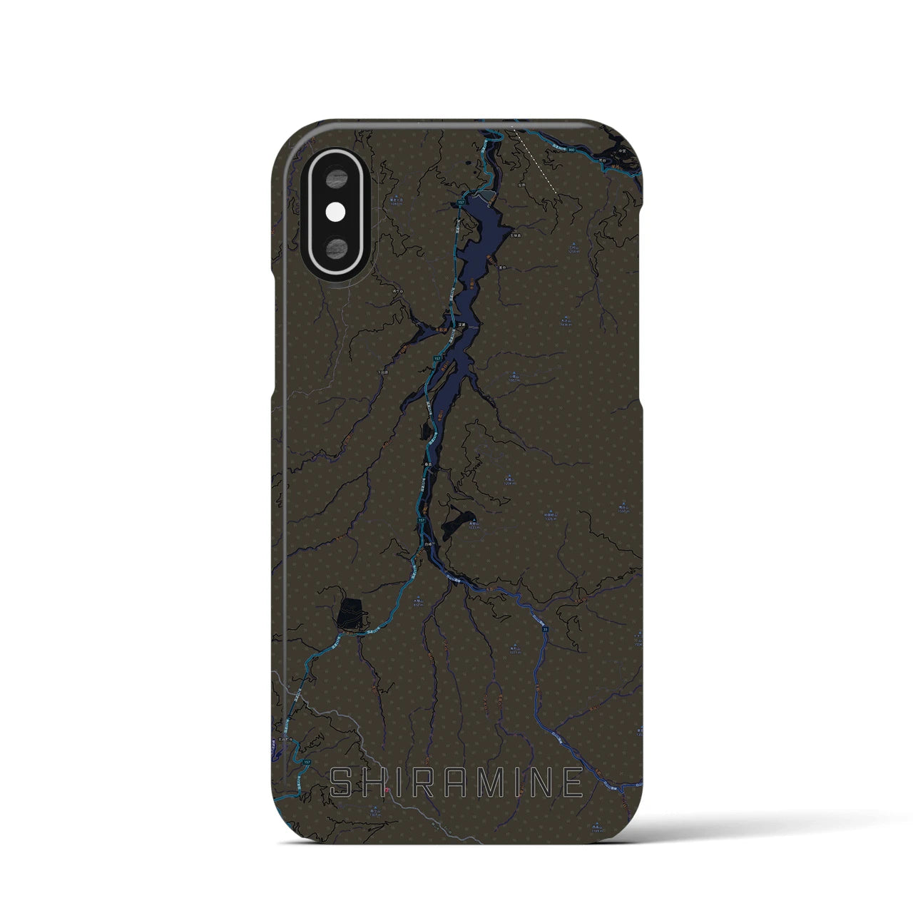 【白峰(石川県)】地図柄iPhoneケース(バックカバータイプ)