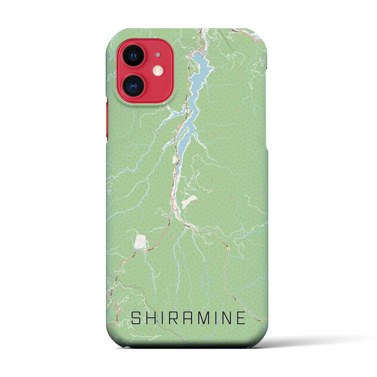 【白峰(石川県)】地図柄iPhoneケース(バックカバータイプ)