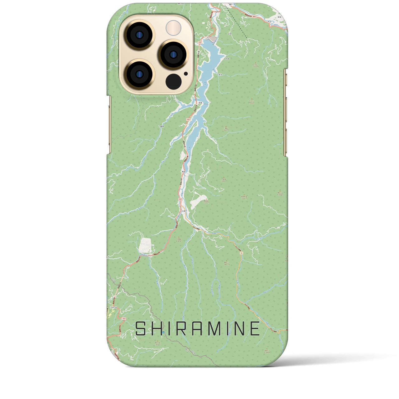 【白峰(石川県)】地図柄iPhoneケース(バックカバータイプ)