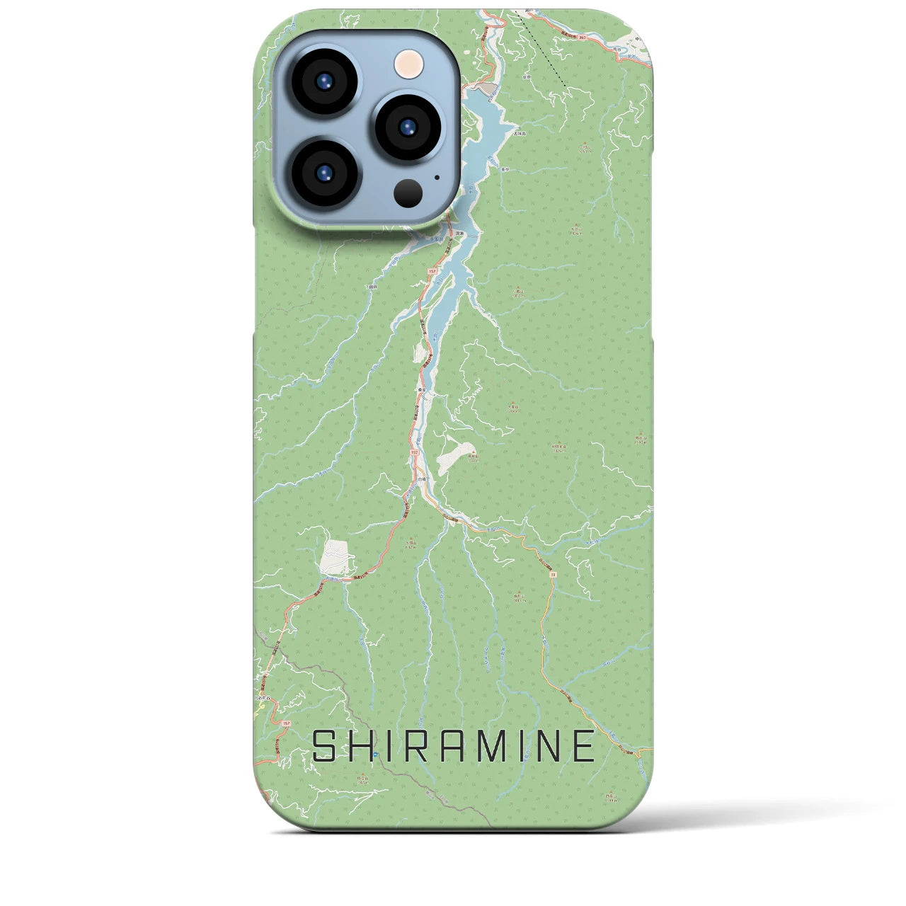 【白峰(石川県)】地図柄iPhoneケース(バックカバータイプ)