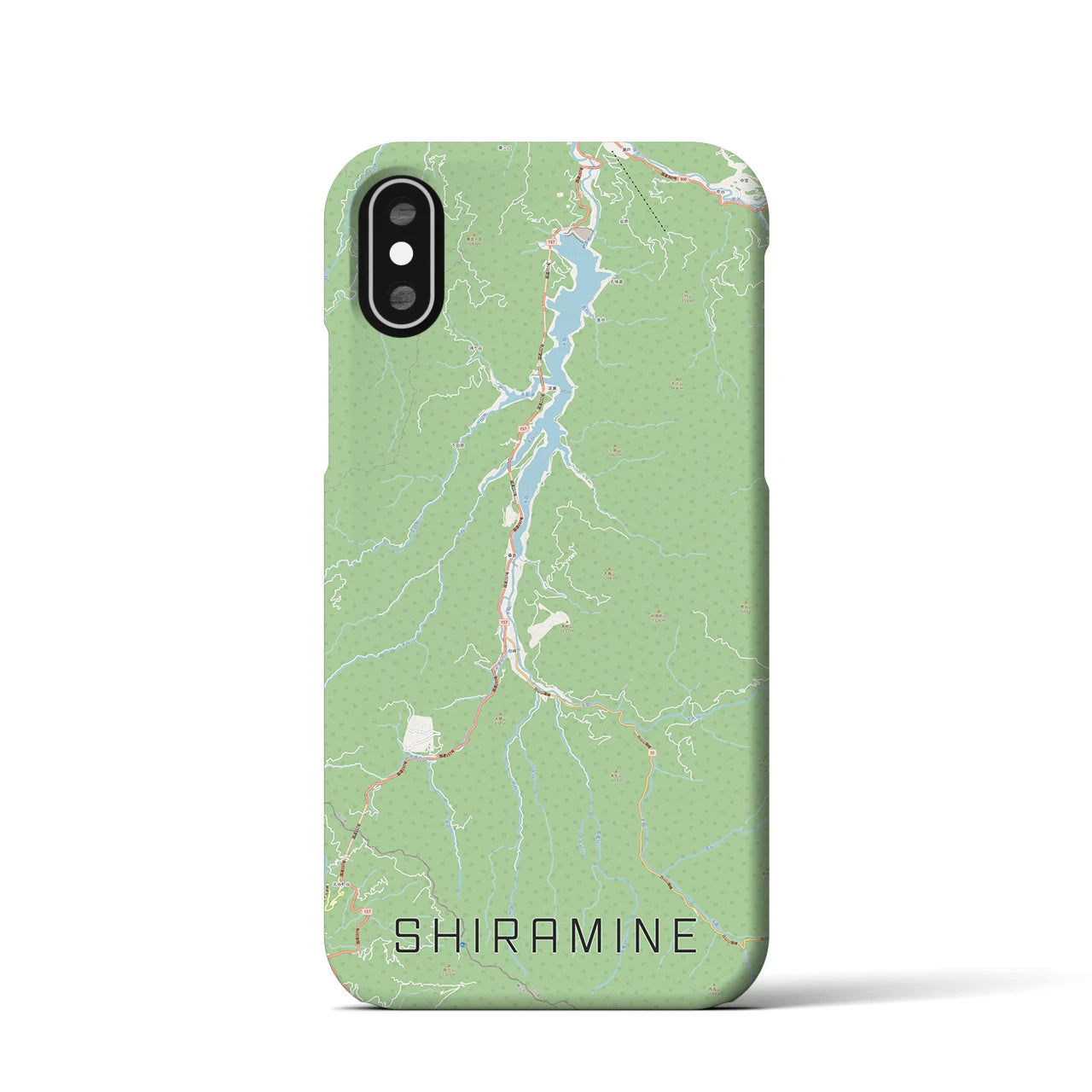 【白峰(石川県)】地図柄iPhoneケース(バックカバータイプ)