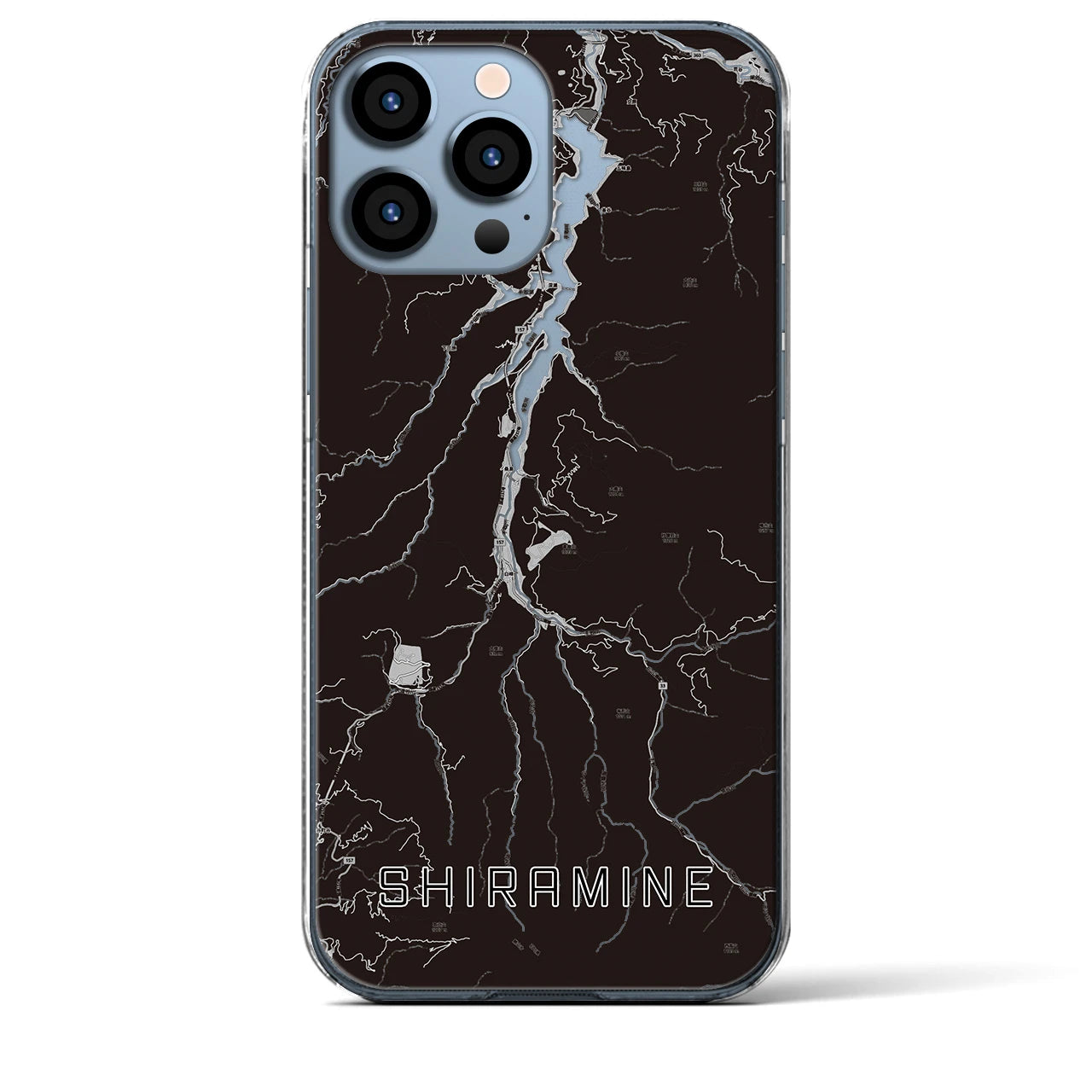 【白峰(石川県)】地図柄iPhoneケース(クリアタイプ)