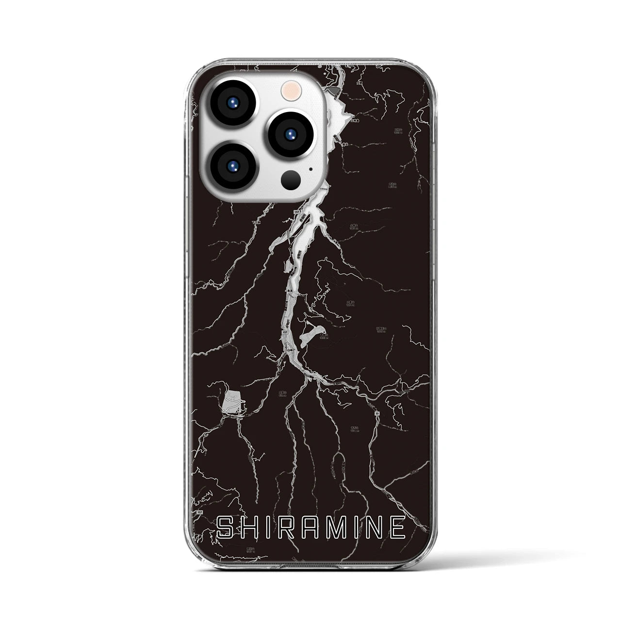 【白峰(石川県)】地図柄iPhoneケース(クリアタイプ)