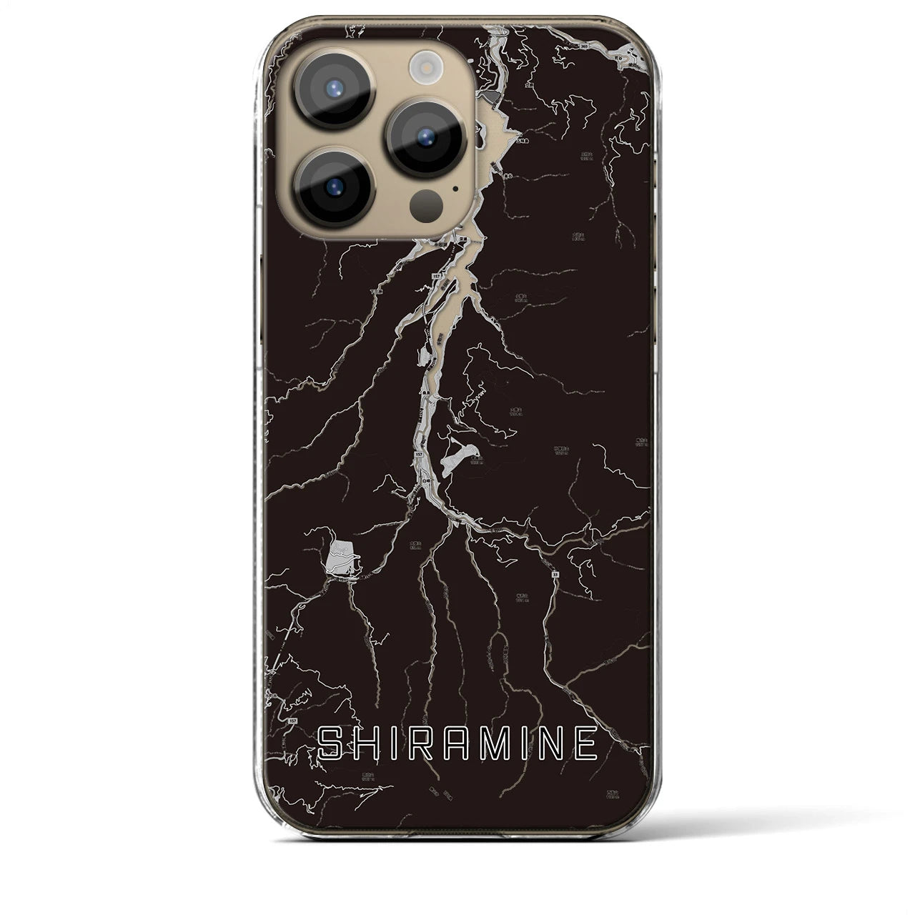 【白峰(石川県)】地図柄iPhoneケース(クリアタイプ)