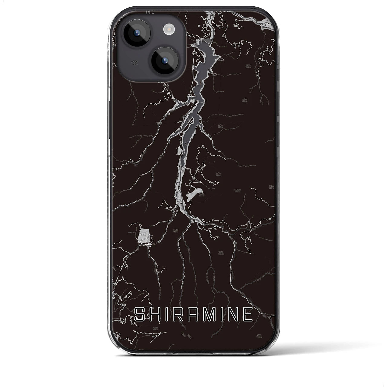 【白峰(石川県)】地図柄iPhoneケース(クリアタイプ)