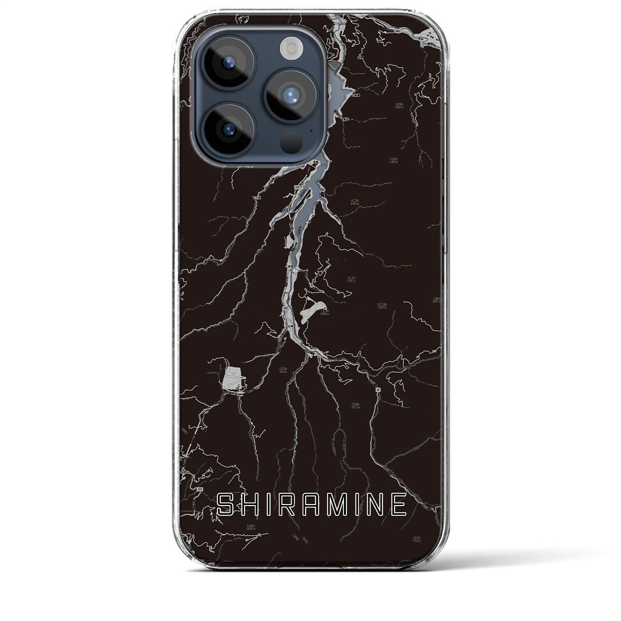 【白峰(石川県)】地図柄iPhoneケース(クリアタイプ)