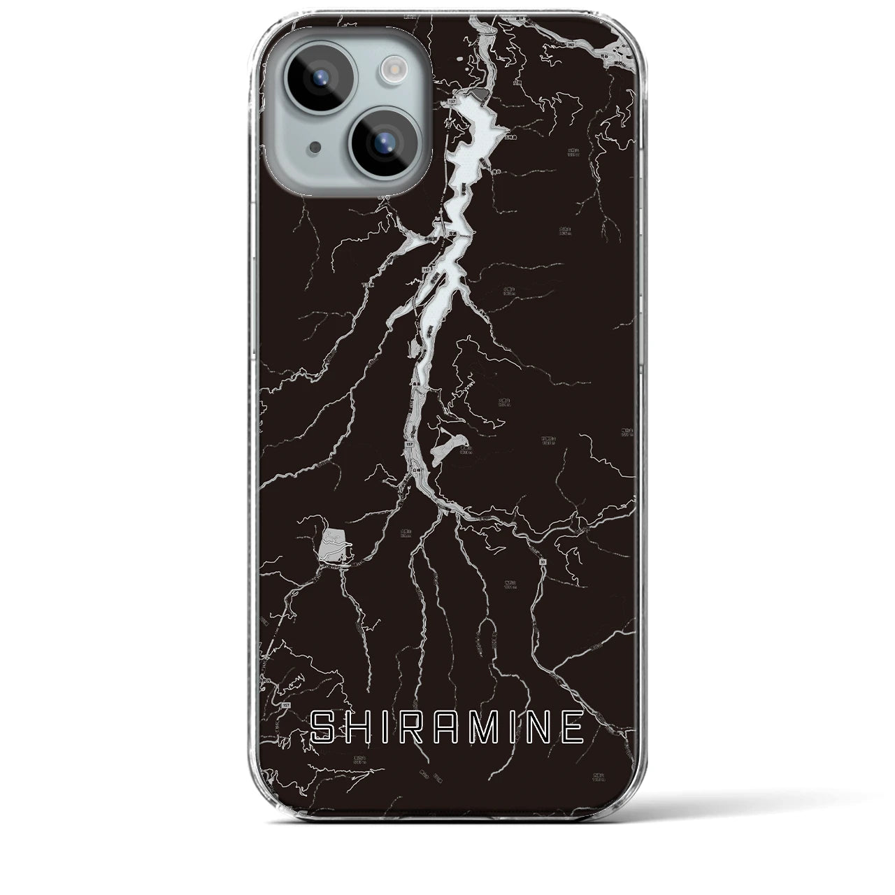 【白峰(石川県)】地図柄iPhoneケース(クリアタイプ)