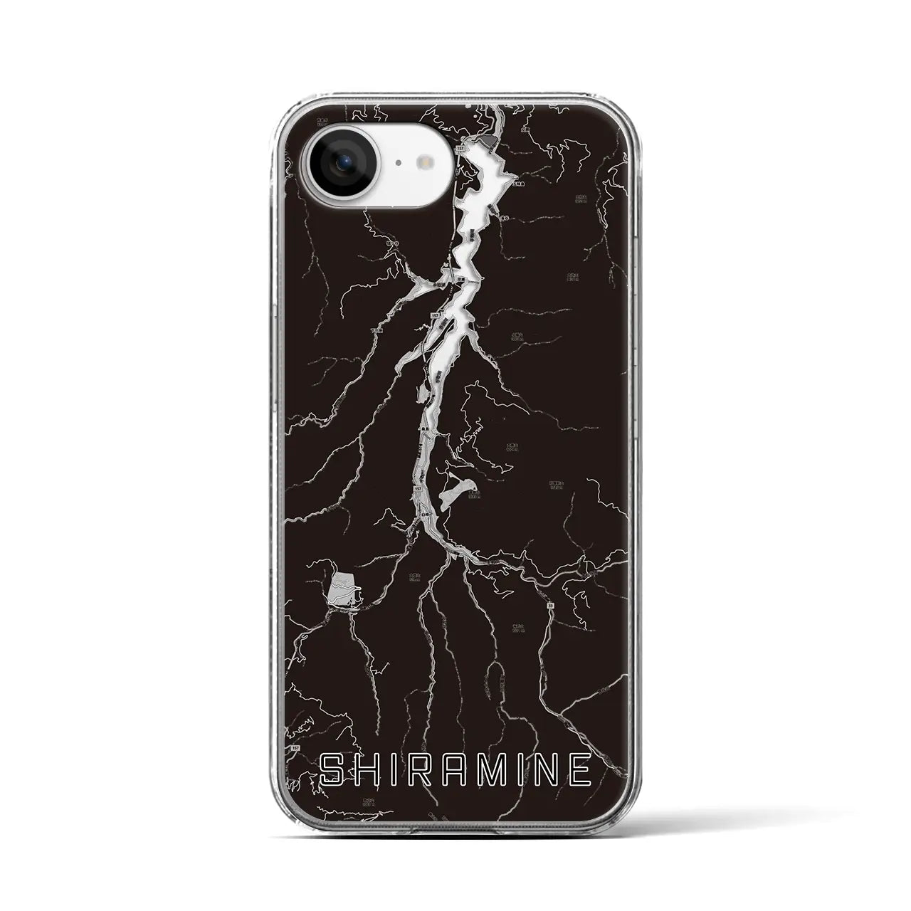 【白峰(石川県)】地図柄iPhoneケース(クリアタイプ)