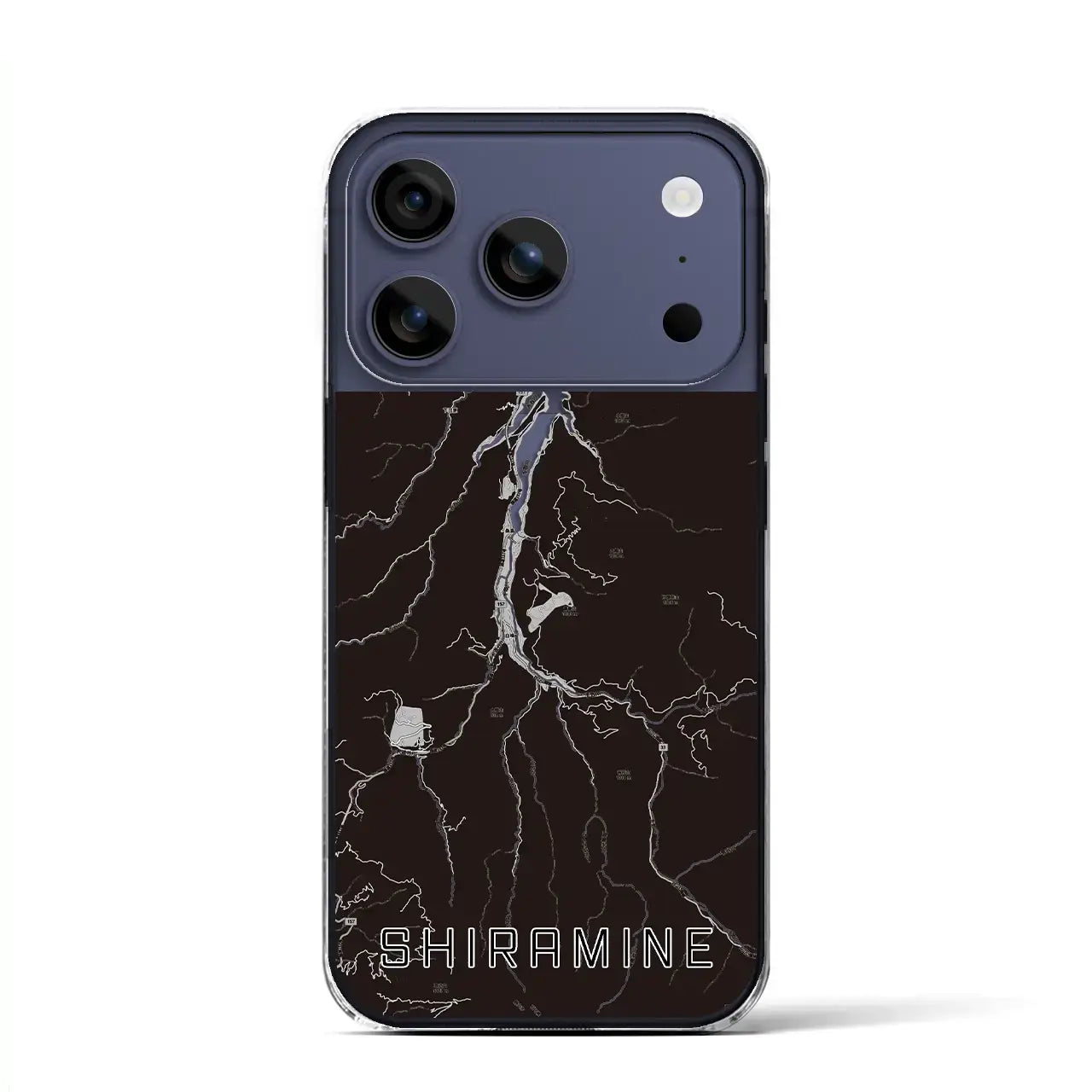 【白峰(石川県)】地図柄iPhoneケース(クリアタイプ)モノトーン・iPhone 17 Pro Max 用