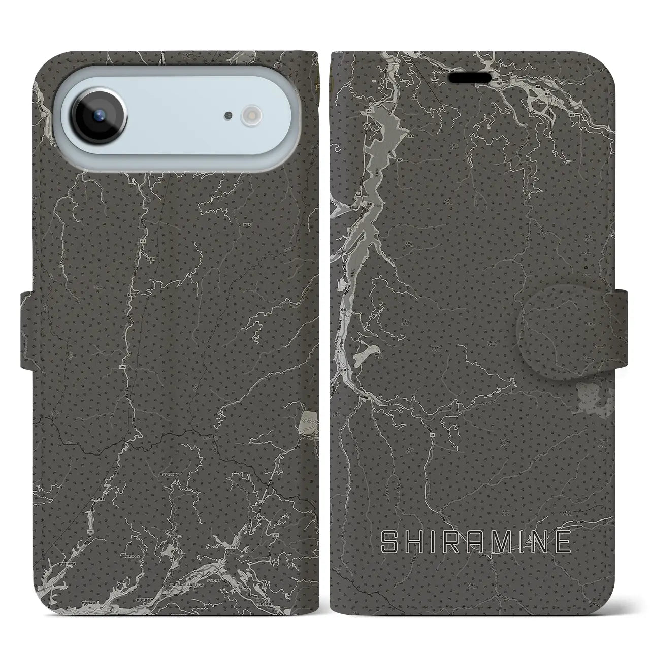 【白峰(石川県)】地図柄iPhoneケース(手帳タイプ)