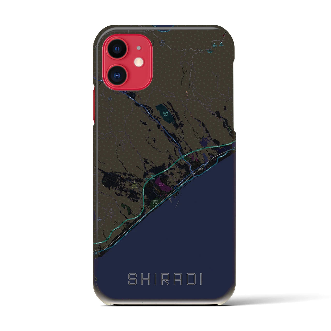 【白老(北海道)】地図柄iPhoneケース(バックカバータイプ)