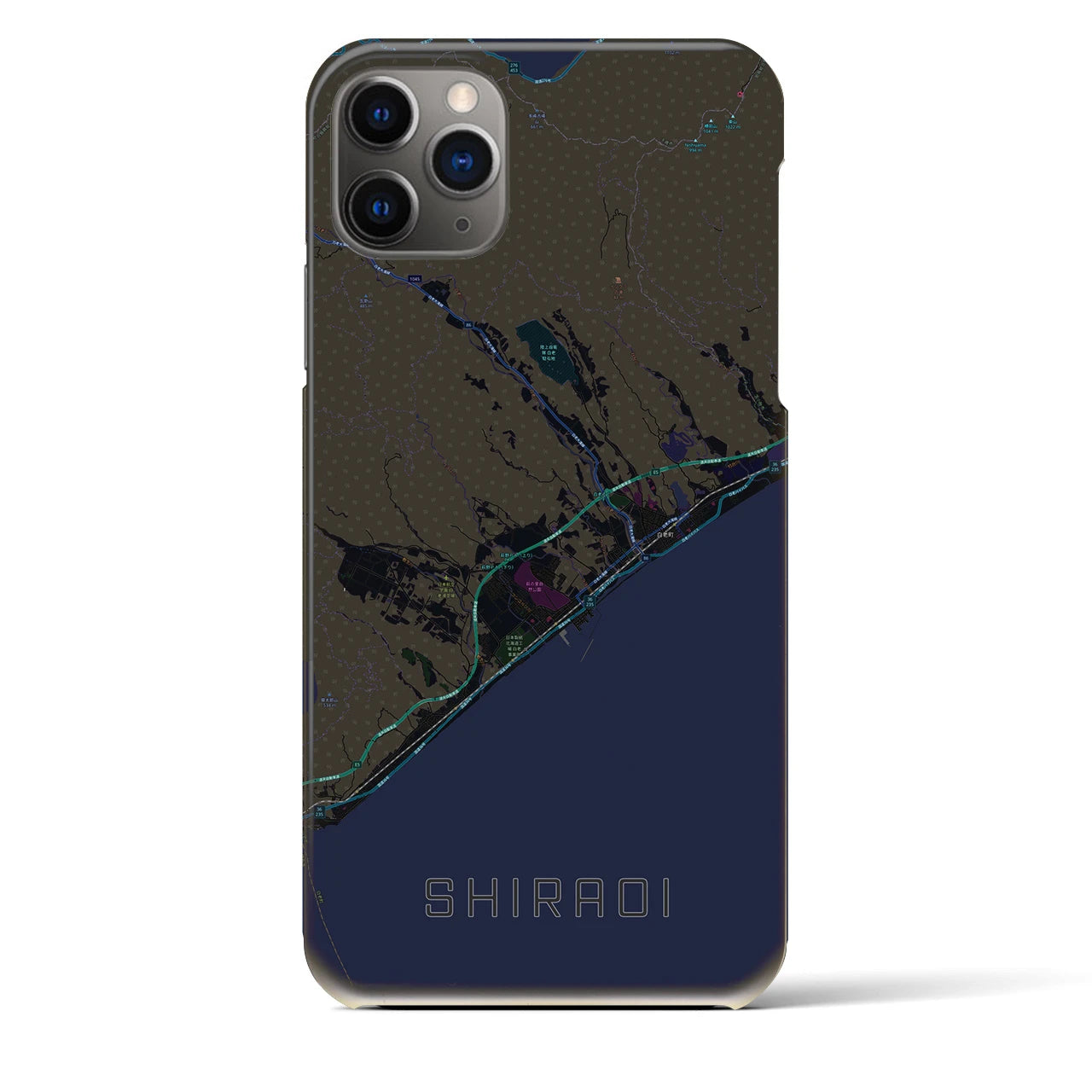【白老(北海道)】地図柄iPhoneケース(バックカバータイプ)