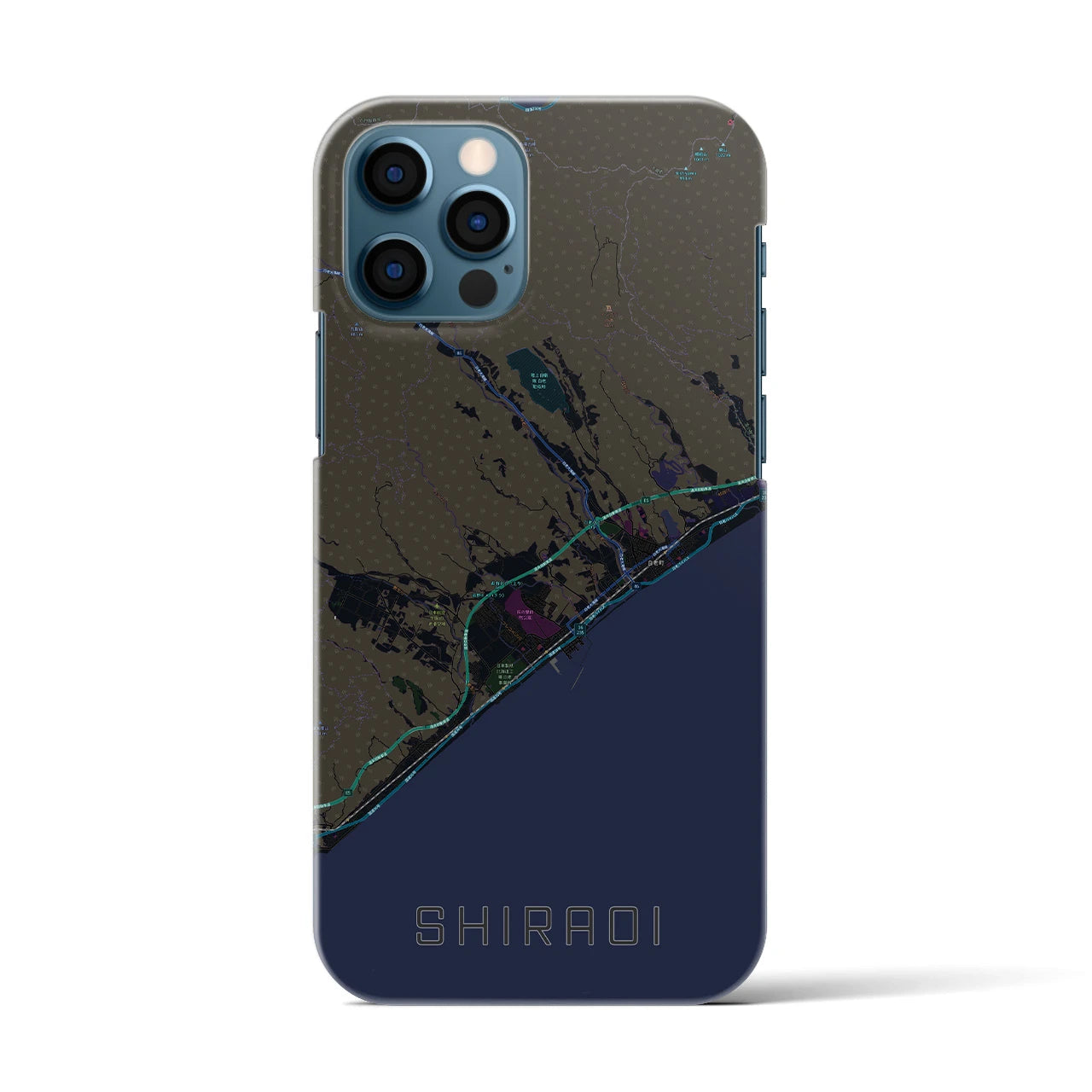 【白老(北海道)】地図柄iPhoneケース(バックカバータイプ)