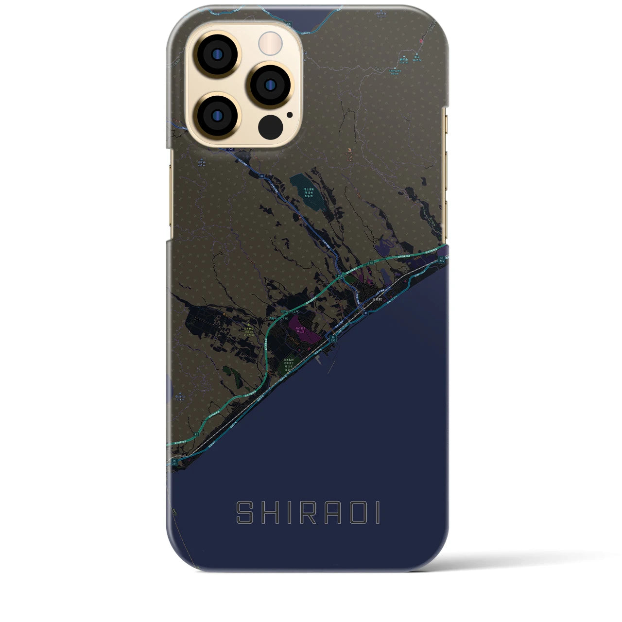 【白老(北海道)】地図柄iPhoneケース(バックカバータイプ)