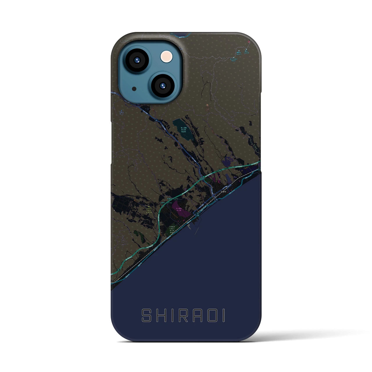 【白老(北海道)】地図柄iPhoneケース(バックカバータイプ)