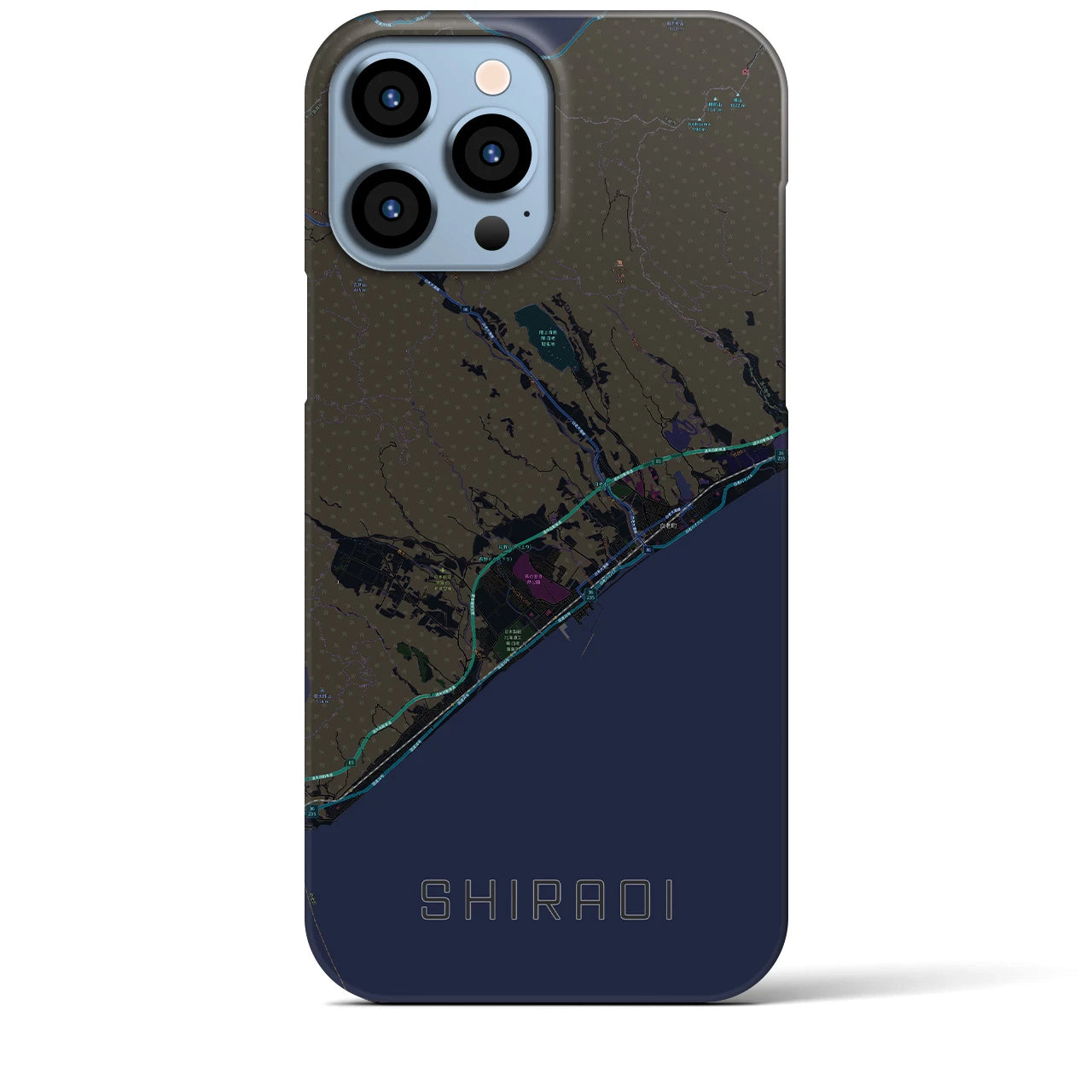 【白老(北海道)】地図柄iPhoneケース(バックカバータイプ)