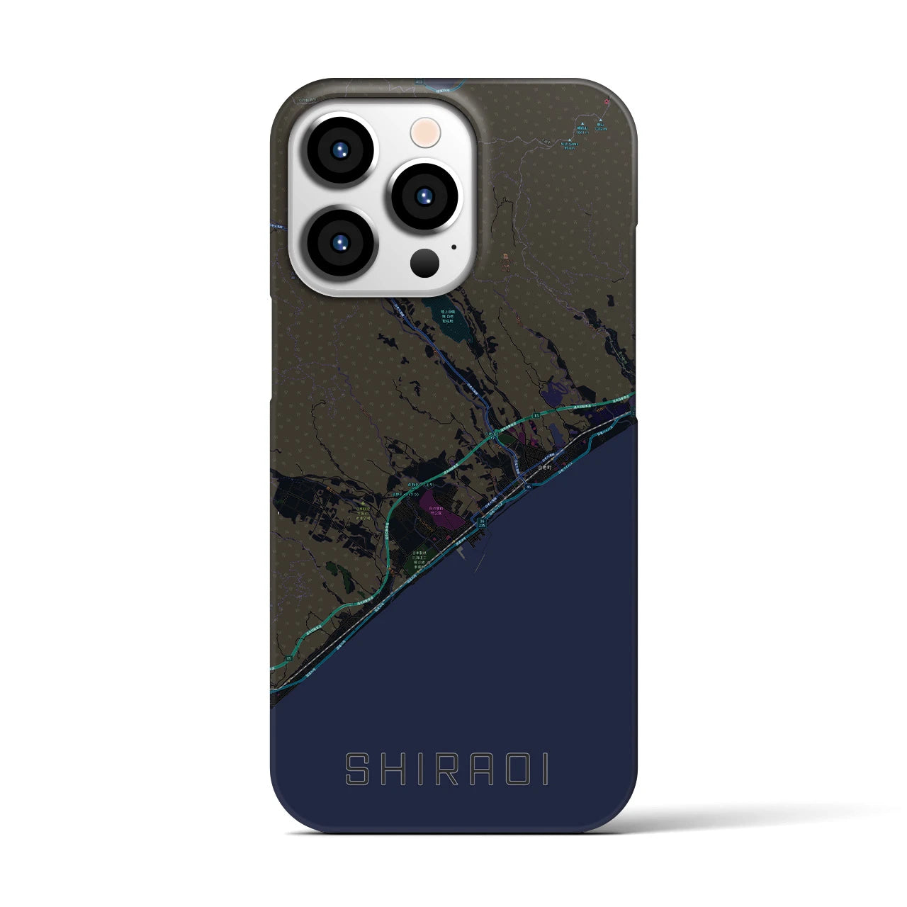 【白老(北海道)】地図柄iPhoneケース(バックカバータイプ)