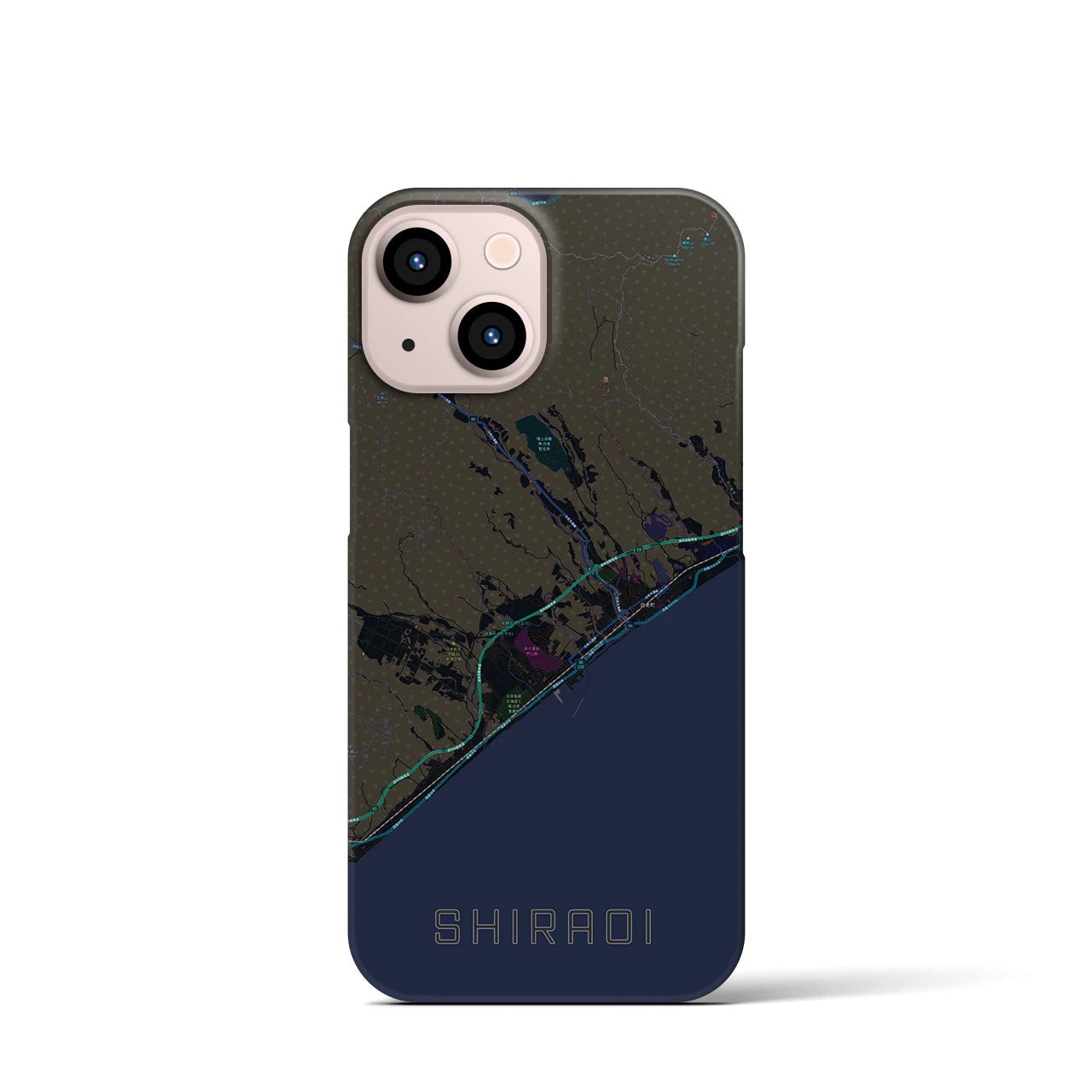 【白老(北海道)】地図柄iPhoneケース(バックカバータイプ)