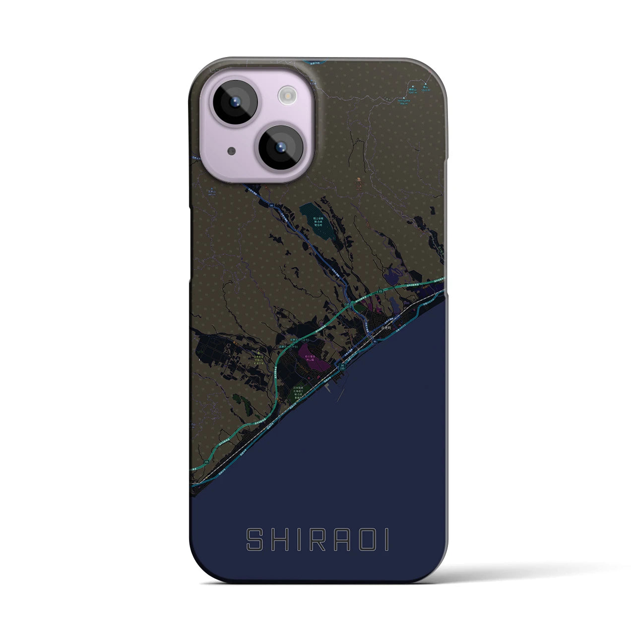 【白老(北海道)】地図柄iPhoneケース(バックカバータイプ)