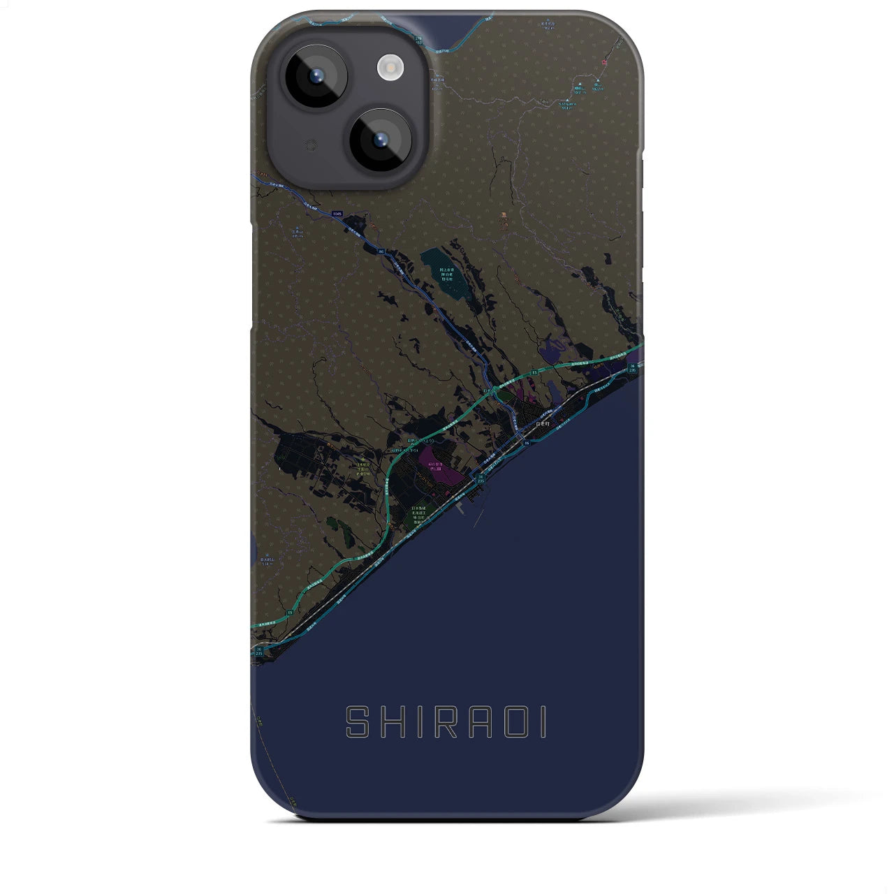 【白老(北海道)】地図柄iPhoneケース(バックカバータイプ)
