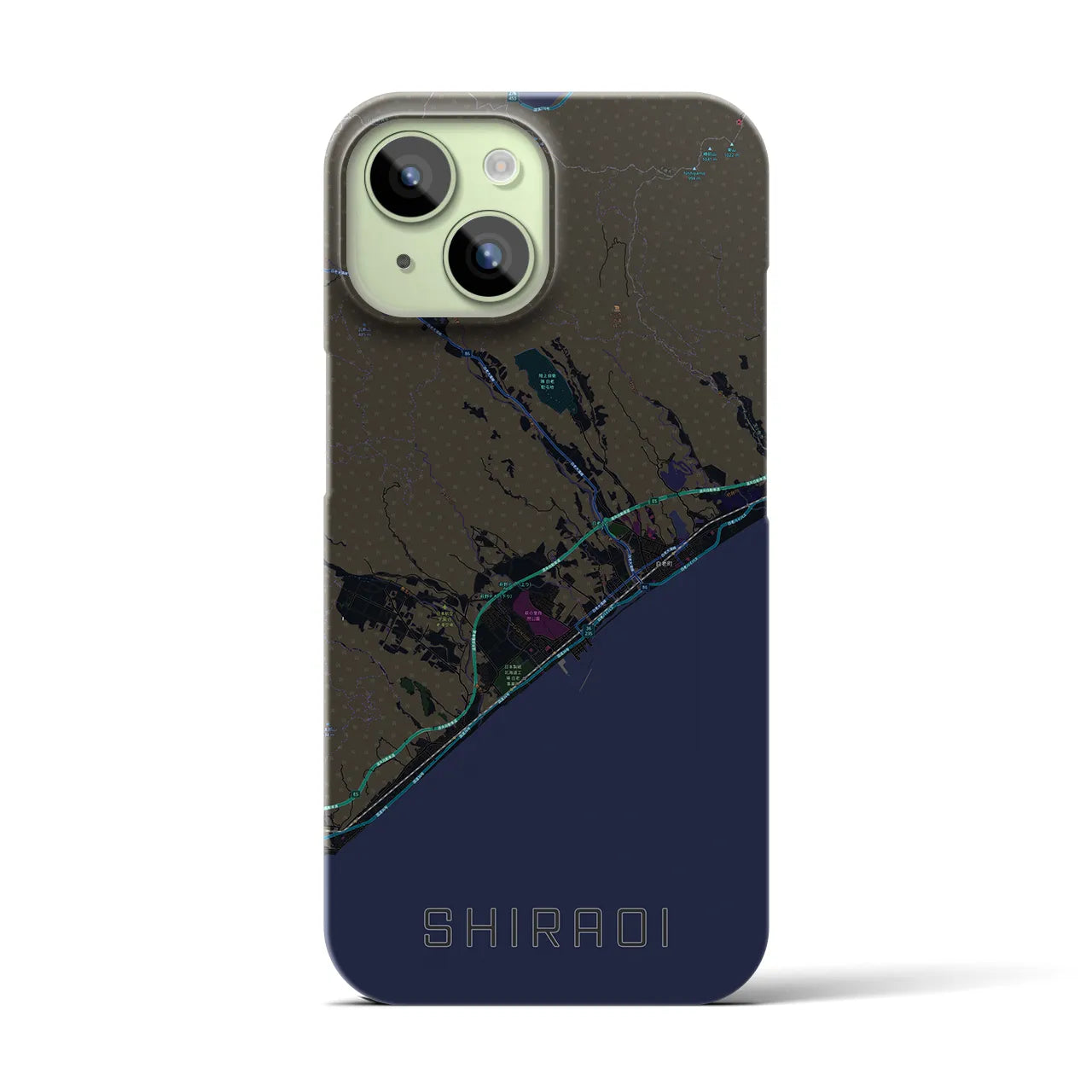 【白老(北海道)】地図柄iPhoneケース(バックカバータイプ)