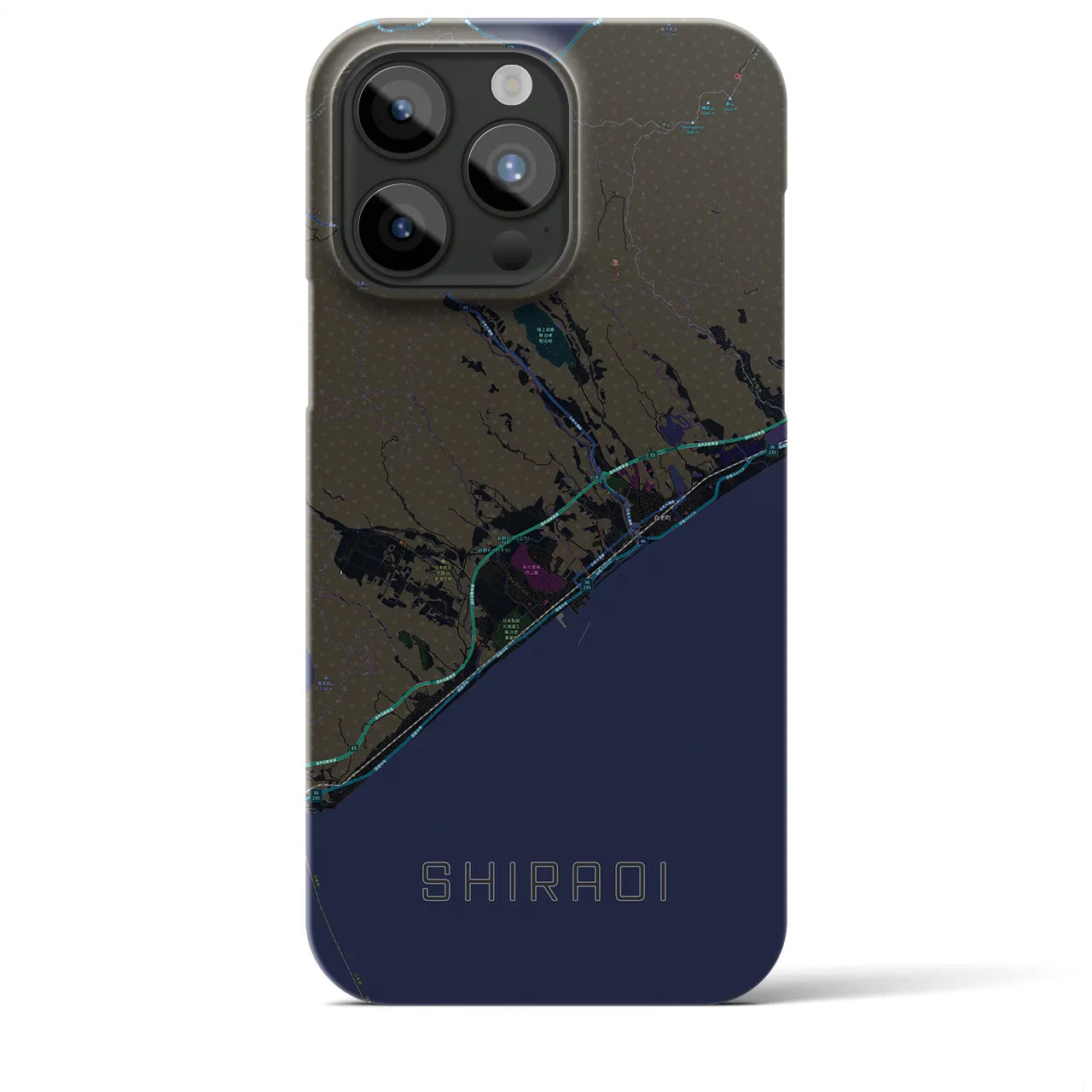 【白老(北海道)】地図柄iPhoneケース(バックカバータイプ)