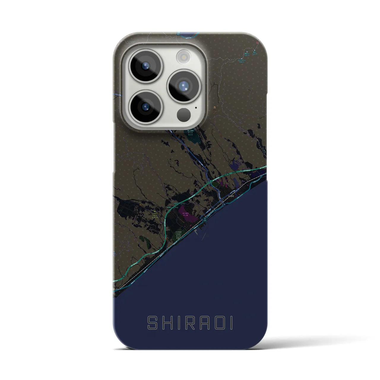 【白老(北海道)】地図柄iPhoneケース(バックカバータイプ)